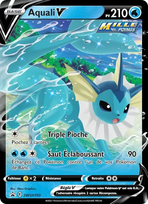 Carte Pokémon Aquali V SWSH150, extension Promo SWSH