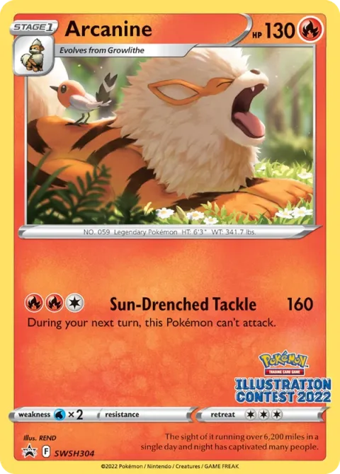 Carte Pokémon Arcanin SWSH304, extension Promo SWSH