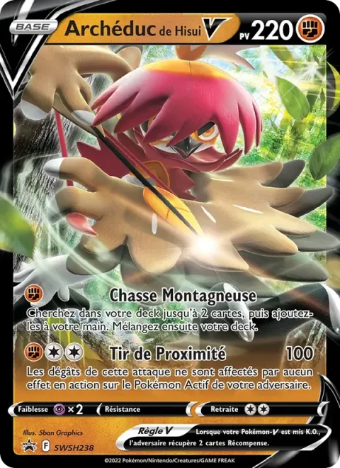 Carte Pokémon Archéduc de Hisui V SWSH238, extension Promo SWSH