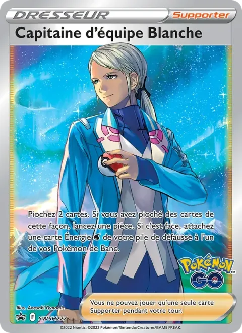 Carte Pokémon Capitaine d’équipe Blanche SWSH227, extension Promo SWSH