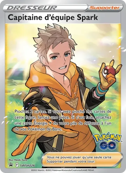 Carte Pokémon Capitaine d’équipe Spark SWSH226, extension Promo SWSH