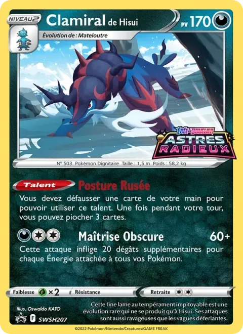 Carte Pokémon Clamiral de Hisui SWSH207, extension Promo SWSH