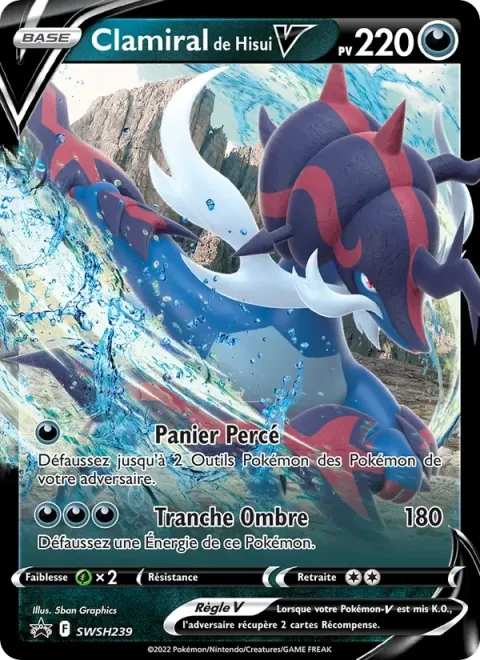 Carte Pokémon Clamiral de Hisui V SWSH239, extension Promo SWSH