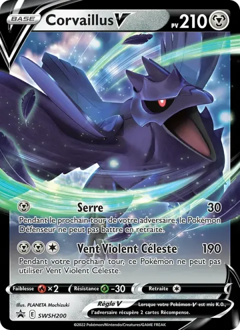 Carte Pokémon Corvaillus V SWSH200, extension Promo SWSH