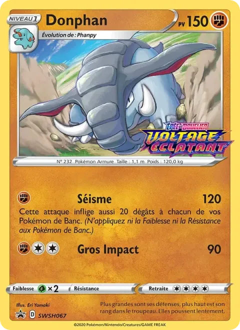 Carte Pokémon Donphan SWSH067, extension Promo SWSH