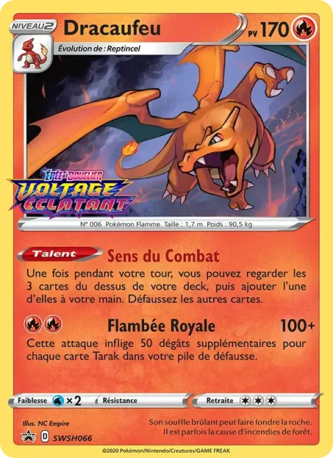 Carte Pokémon Dracaufeu SWSH066, extension Promo SWSH