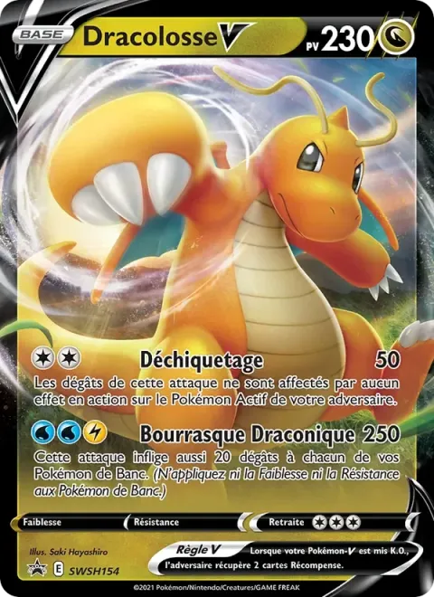 Carte Pokémon Dracolosse V SWSH154, extension Promo SWSH