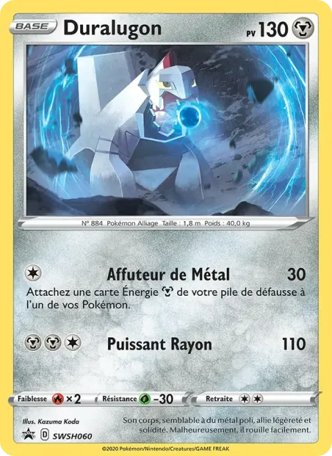 Carte Pokémon Duralugon SWSH060, extension Promo SWSH