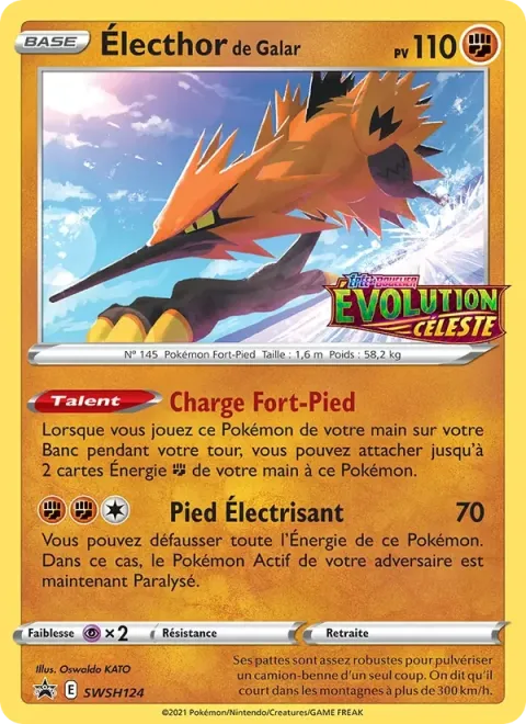Carte Pokémon Électhor de Galar SWSH124, extension Promo SWSH