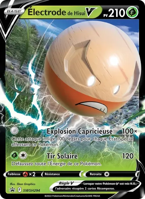 Carte Pokémon Électrode de Hisui V SWSH294, extension Promo SWSH