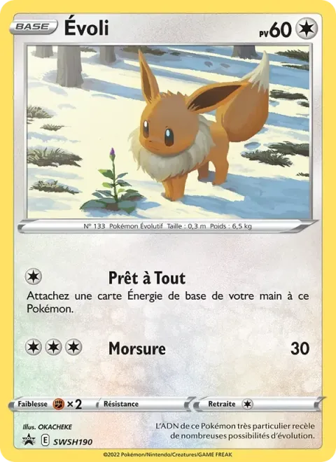 Carte Pokémon Évoli SWSH190, extension Promo SWSH