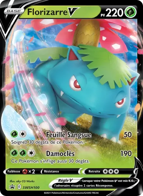 Carte Pokémon Florizarre V SWSH100, extension Promo SWSH