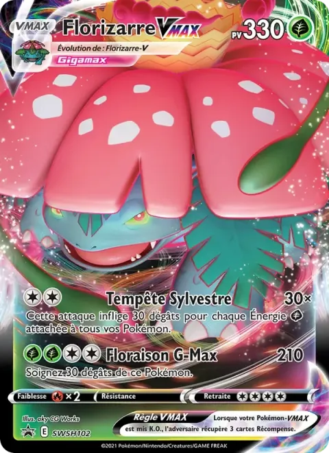 Carte Pokémon Florizarre VMAX SWSH102, extension Promo SWSH