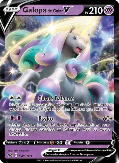 Carte Pokémon Galopa de Galar V SWSH111, extension Promo SWSH
