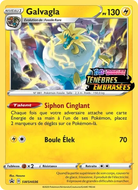 Carte Pokémon Galvagla SWSH036, extension Promo SWSH