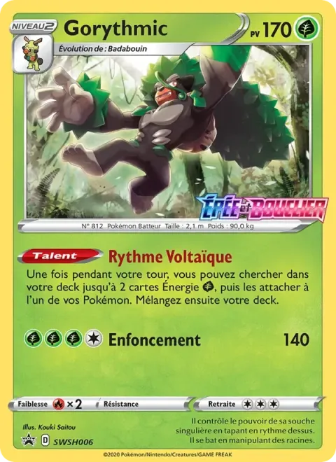Carte Pokémon Gorythmic SWSH006, extension Promo SWSH