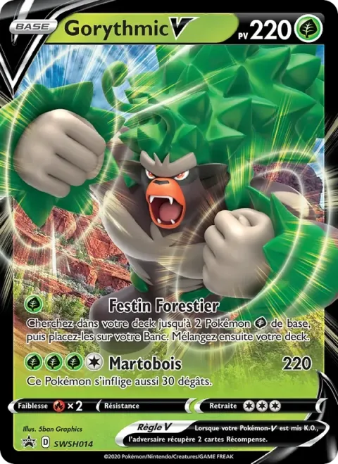Carte Pokémon Gorythmic V SWSH014, extension Promo SWSH