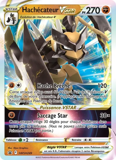 Carte Pokémon Hachécateur VSTAR SWSH249, extension Promo SWSH