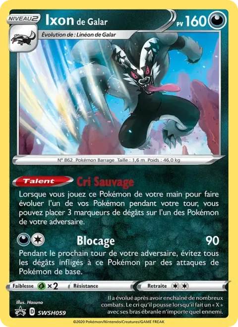 Carte Pokémon Ixon de Galar SWSH059, extension Promo SWSH
