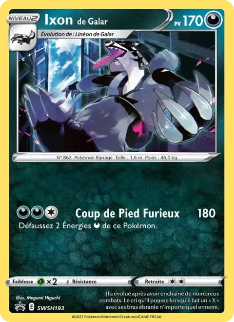 Carte Pokémon Ixon de Galar SWSH193, extension Promo SWSH