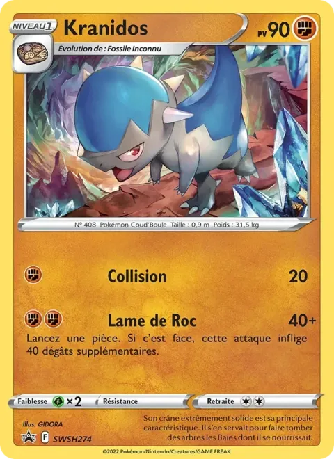 Carte Pokémon Kranidos SWSH274, extension Promo SWSH
