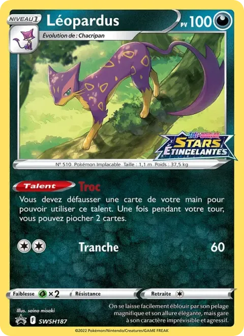 Carte Pokémon Léopardus SWSH187, extension Promo SWSH