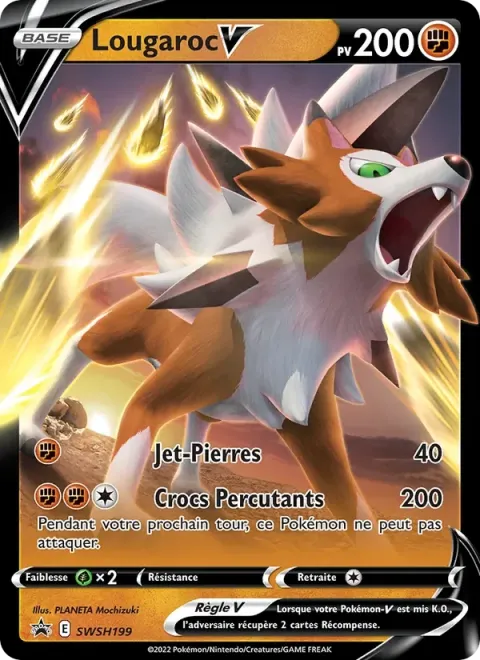 Carte Pokémon Lougaroc V SWSH199, extension Promo SWSH