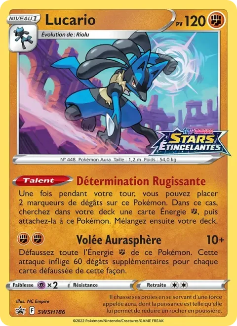 Carte Pokémon Lucario SWSH186, extension Promo SWSH