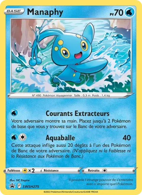 Carte Pokémon Manaphy SWSH275, extension Promo SWSH