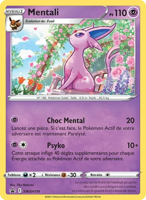 Carte Pokémon Mentali SWSH174, extension Promo SWSH