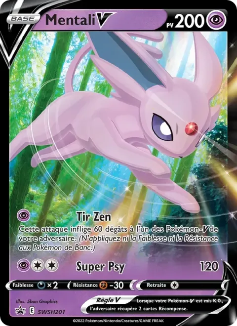 Carte Pokémon Mentali V SWSH201, extension Promo SWSH