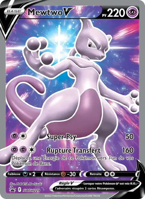 Carte Pokémon Mewtwo V SWSH229, extension Promo SWSH