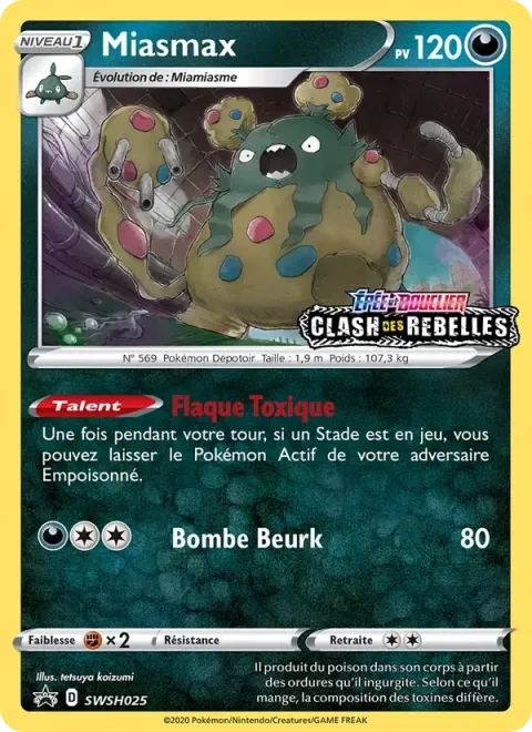 Carte Pokémon Miasmax SWSH025, extension Promo SWSH