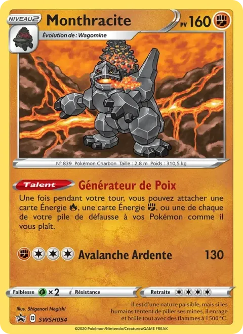 Carte Pokémon Monthracite SWSH054, extension Promo SWSH