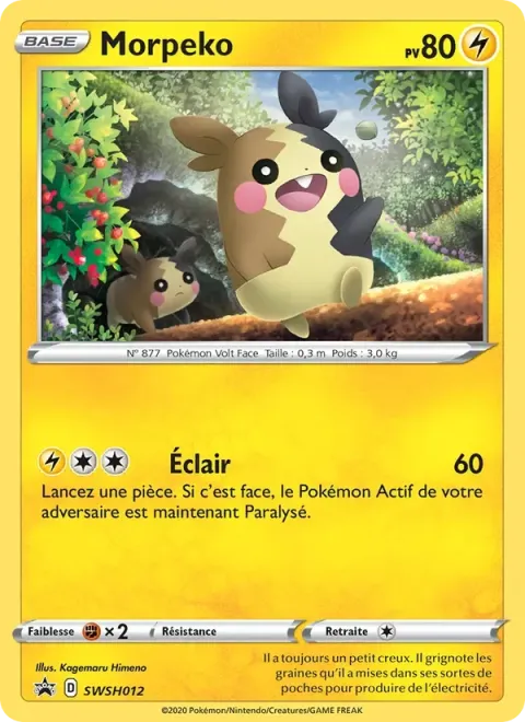 Carte Pokémon Morpeko SWSH012, extension Promo SWSH