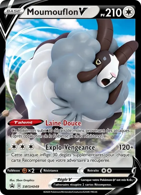 Carte Pokémon Moumouflon V SWSH049, extension Promo SWSH