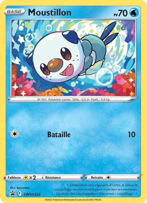 Carte Pokémon Moustillon SWSH222, extension Promo SWSH