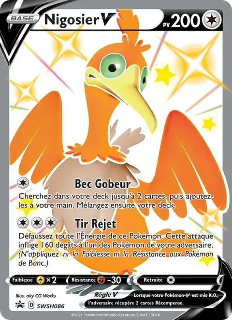 Carte Pokémon Nigosier V SWSH086, extension Promo SWSH