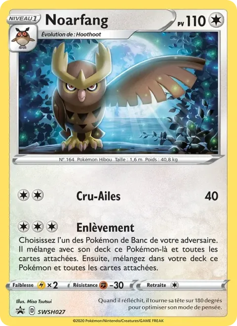 Carte Pokémon Noarfang SWSH027, extension Promo SWSH