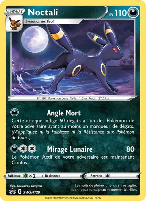 Carte Pokémon Noctali SWSH129, extension Promo SWSH