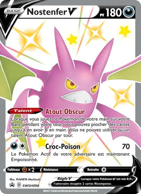 Carte Pokémon Nostenfer V SWSH098, extension Promo SWSH