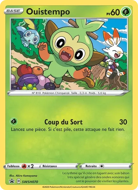 Carte Pokémon Ouistempo SWSH070, extension Promo SWSH