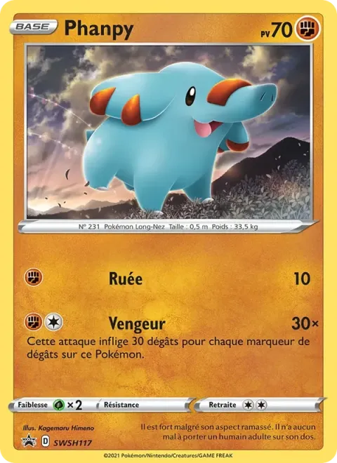 Carte Pokémon Phanpy SWSH117, extension Promo SWSH