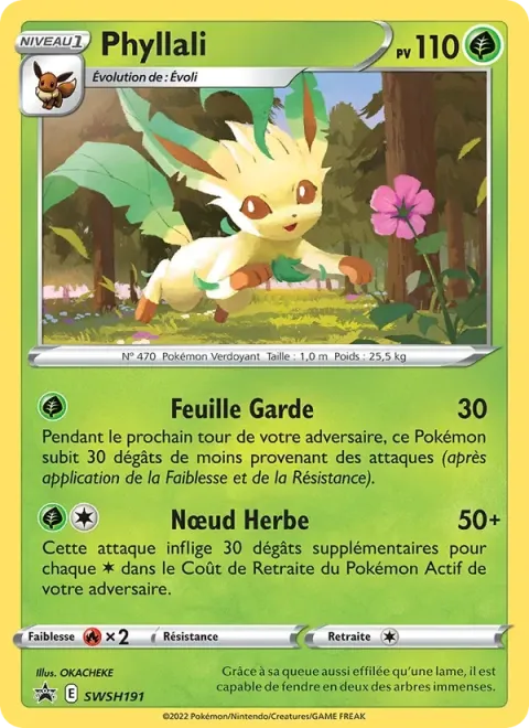 Carte Pokémon Phyllali SWSH191, extension Promo SWSH