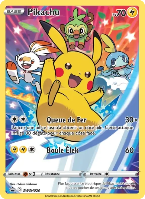 Carte Pokémon Pikachu SWSH020, extension Promo SWSH