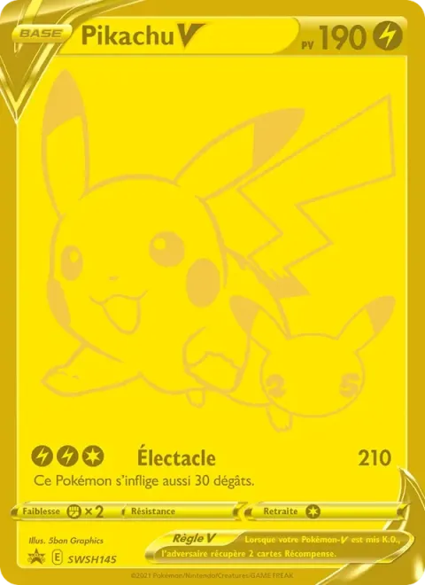 Carte Pokémon Pikachu V SWSH145, extension Promo SWSH