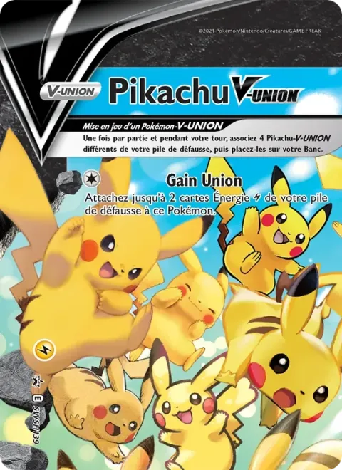 Carte Pokémon Pikachu V-UNION SWSH139, extension Promo SWSH