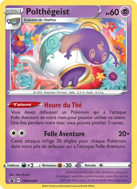 Carte Pokémon Polthégeist SWSH081, extension Promo SWSH
