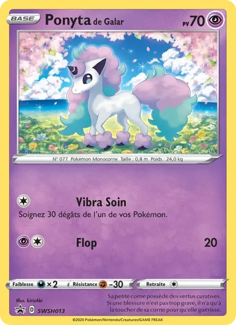 Carte Pokémon Ponyta de Galar SWSH013, extension Promo SWSH
