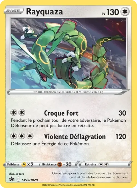 Carte Pokémon Rayquaza SWSH029, extension Promo SWSH